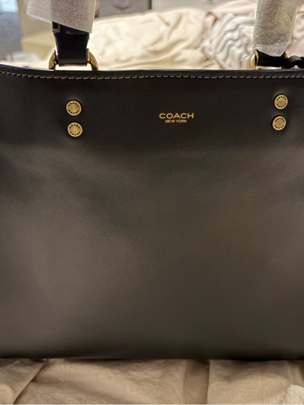 Coach Rogue 31 Black Soft Leather Satchel NWT Gold Hardware w/ Strap - Picture 3 of 5